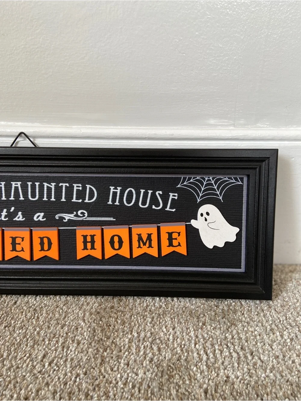 Halloween Framed Wall Sign It's a Haunted Home Michaels Spooky Decor Goth